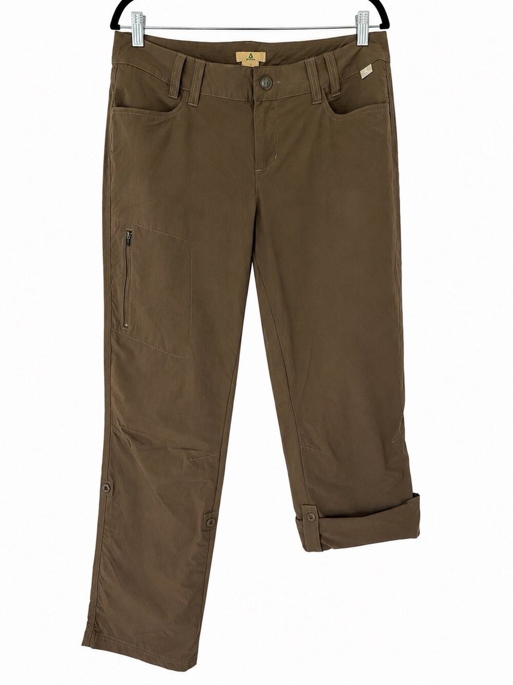 Ascend Brown Convertible Hiking Pants Zip Pocket Outdoor Trail Nylon Size 10